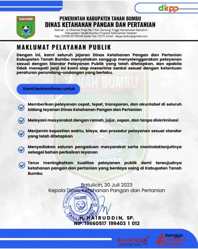 MAKLUMAT PELAYANAN PUBLIK